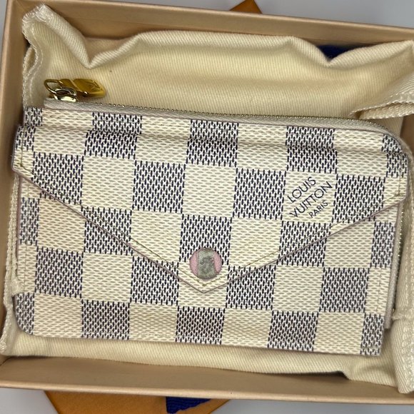 Louis Vuitton Damier Azur Recto Verso Card Holder Rose Ballerine - Picture 1 of 13